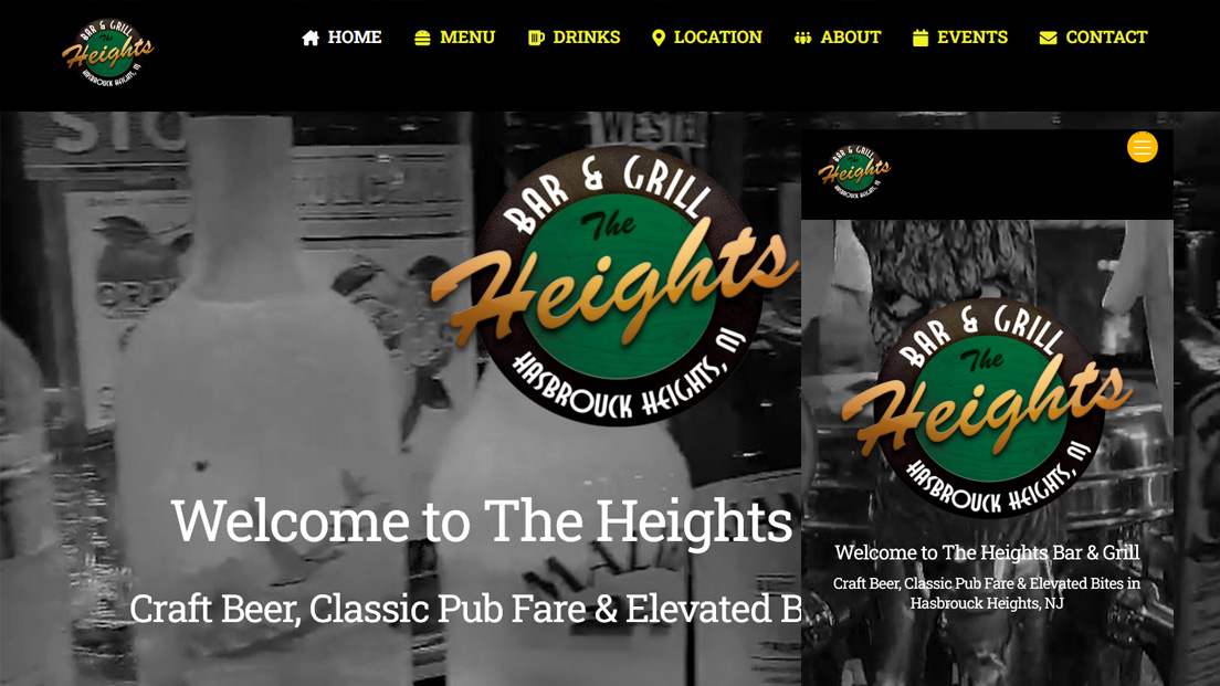 The Heights Bar & Grill website design by Eyefour Hospitality